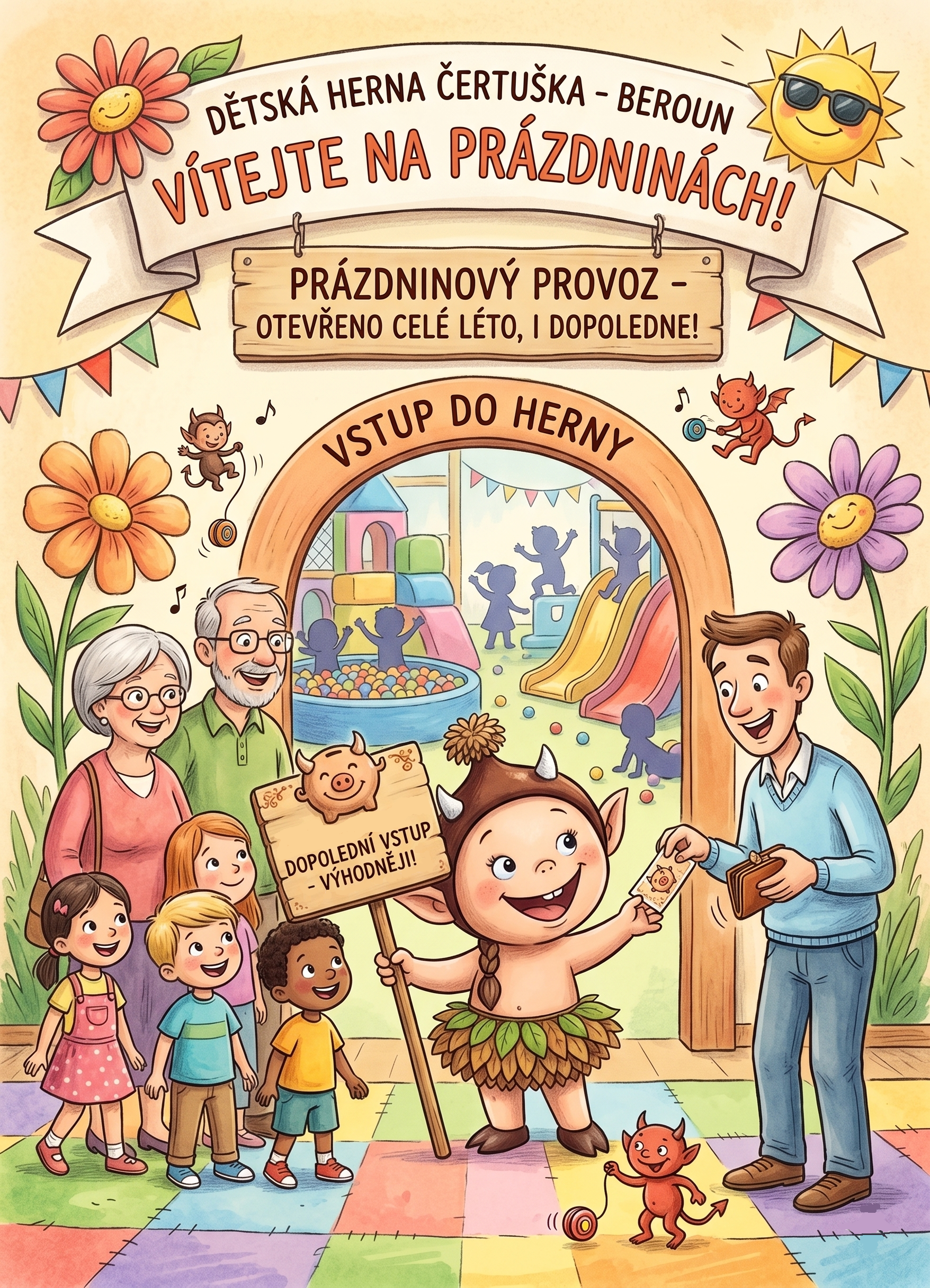 Čertuška o prázdninách nespí